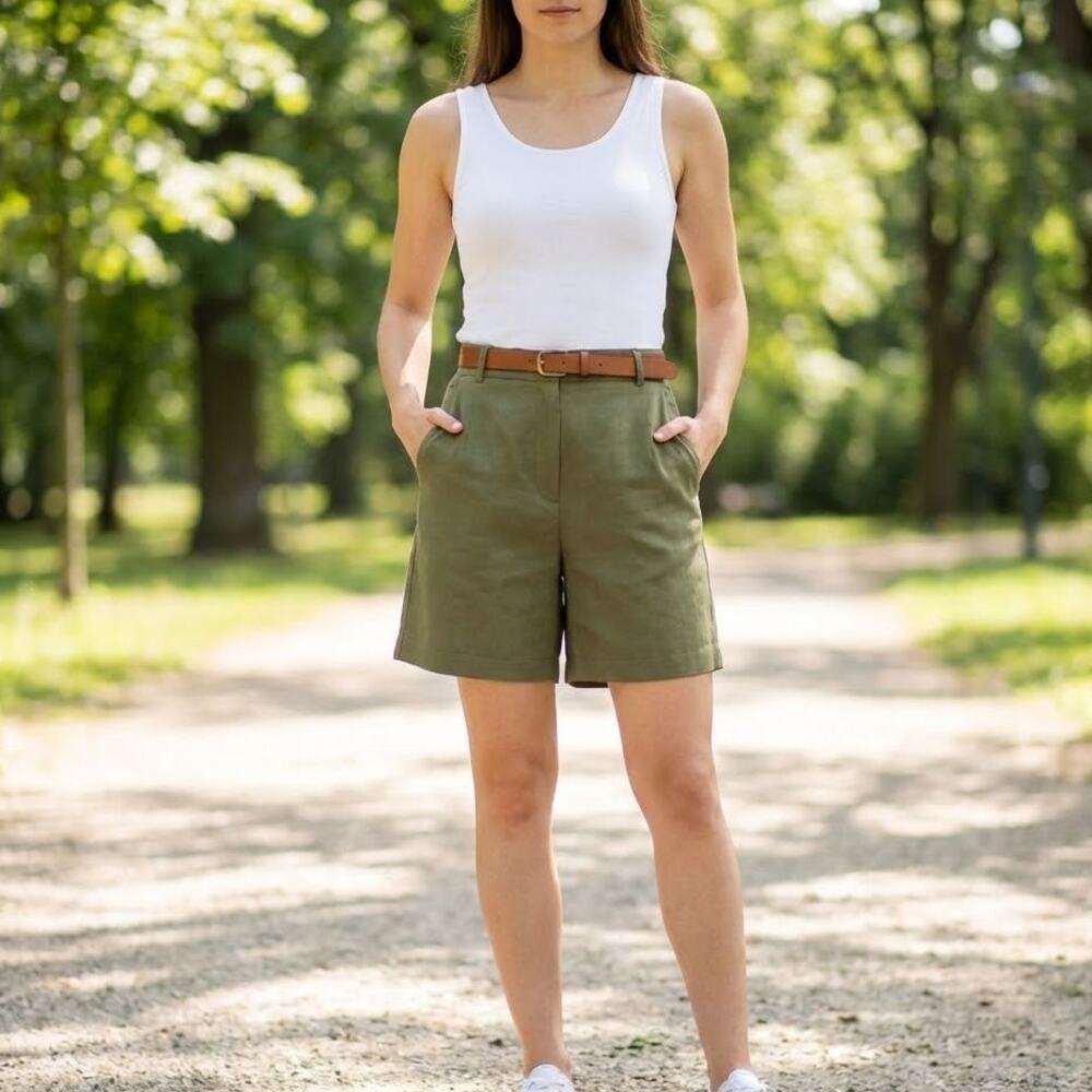 NSR Green Shorts High Waisted
